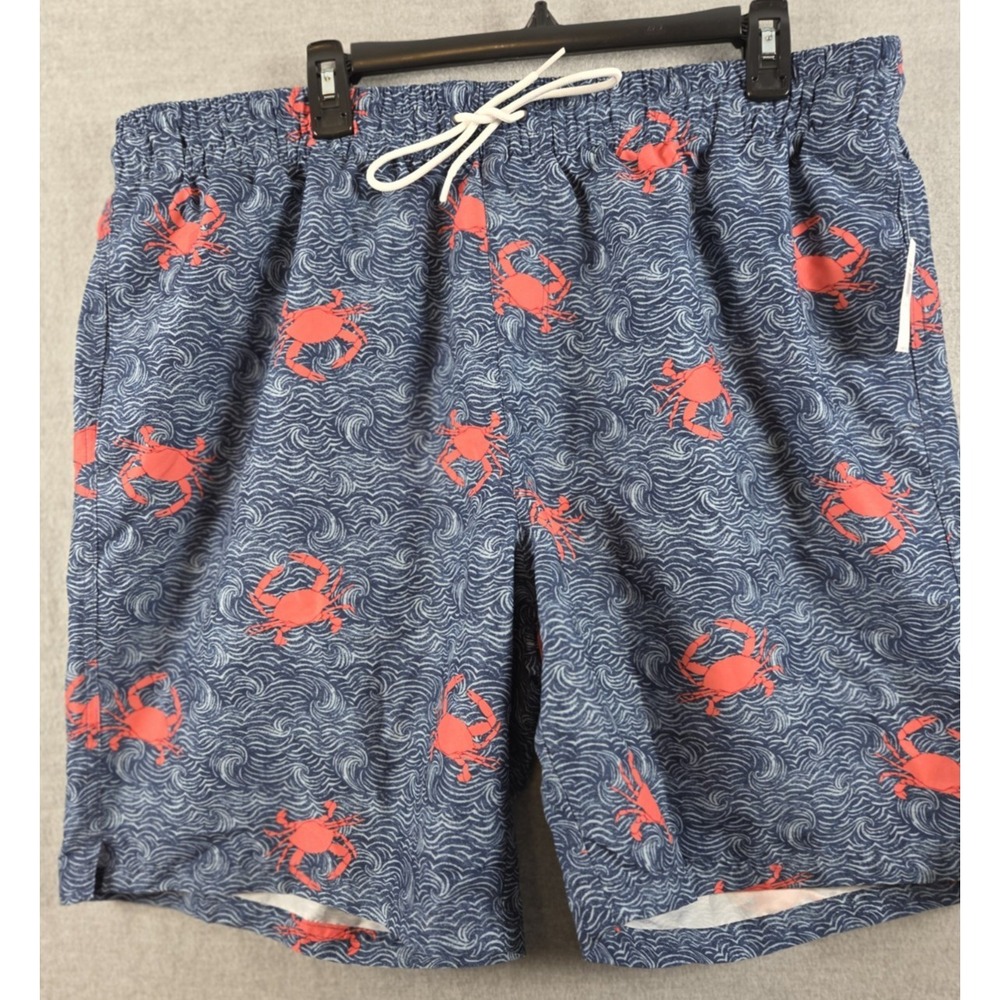 OLD NAVY Swim Trunks XL Red Crabs Nautical Mesh Pockets Elastic Tie Waist NEW